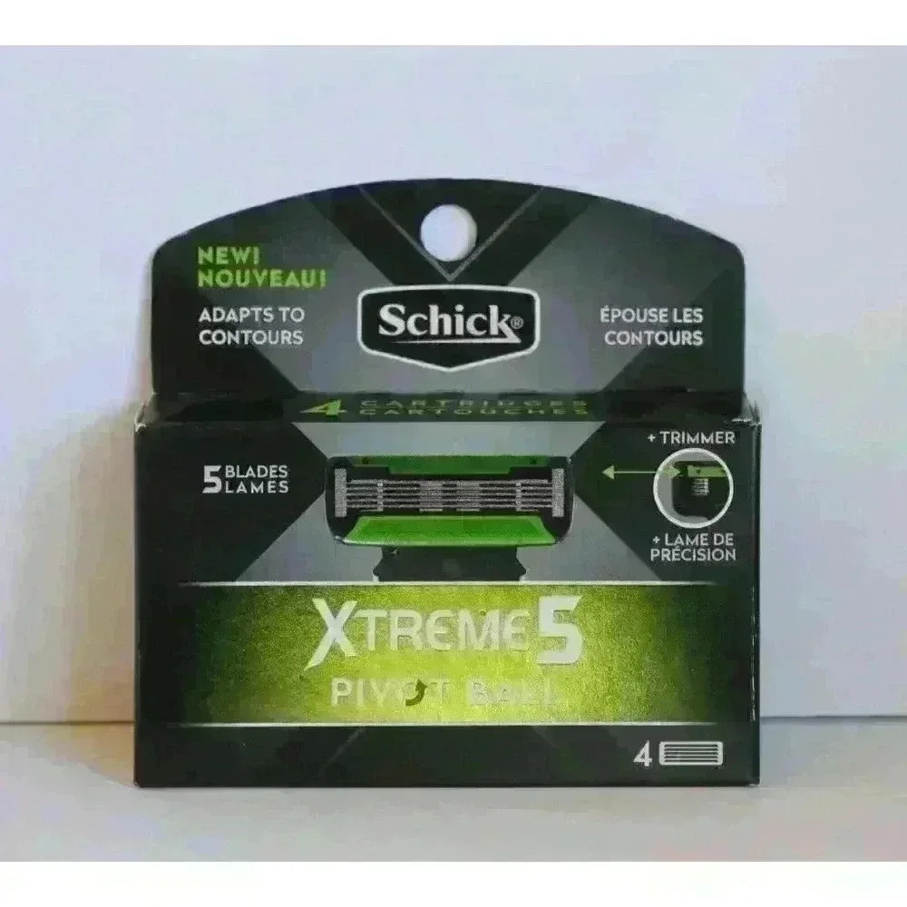 Schick Xtreme 5 Pivot Ball Men's Razor Blade Refills, 4 count NEW Blades‎ only